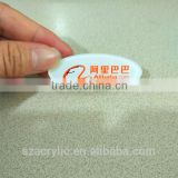 custom acrylic nameplate,acrylic breastplate with logo silk printing