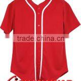 Red Plain Baseball Jersey