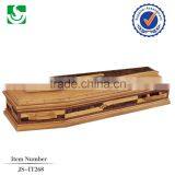 simple funeral veneer coffin beds with cross from China