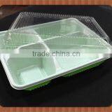 Universal Green and White PP Plastic Blister Food Tray With Clear Cover,disposable Food Container thumbnail-1