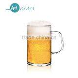 China 400ml handmade glassware OEM high borosilicate glass mug cup PY403