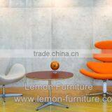 Indoor Chaise Lounge Poul Volther Leather Corona Chair With Ottoman in Living Room thumbnail-4