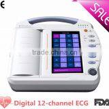 Digital 12-channel Touch Screen Color Electrocardiograph ECG EKG Machine With Low Price thumbnail-1