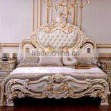 Antique Cool Grey Bouquet Upholstered Bedroom Furniture Set, Flower Decorated Princess Bedroom Set thumbnail-5