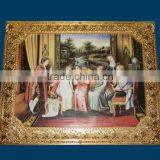 European Luxury Gold Plated Copper and Ceramic Art Painting, Wall Decorated Painting thumbnail-6