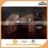 Cohen Antique Classic European Furniture Design Genuine Cowhide Leather Solid Wooden Office Desk Furniture for Sale thumbnail-1