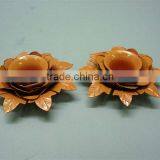 Flower Shape Candle Holder,Designer Tea Light Holder,Orange Colored Tea Light Holder thumbnail-1