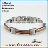 In Stock Stainless Steel Energy Jewelry Double Row Energy Element Silver Gold Plating Bio Magnetic Bracelet thumbnail-2