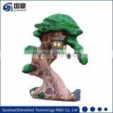 Custom resin crafts garden decor artificial miniature tree house gnome