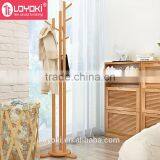 Solid Beech Wood Coat Rack Hall Tree Hat Purse Display Stand