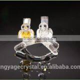 Wholesale double crystal birds with a trunk as customized crystal gifts/crystal wedding table gift for guests