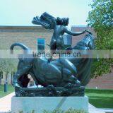 large outdoor bronze bull sculpture nude woman bronze sculpture