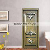 Luxury French Baroque Style Solid Wood Carved Blue Door With Golden Frame BF11-09223c thumbnail-5