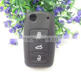 Black silicone key case for volkswagen 3 buttons