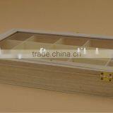 Pine Wood Divided Box With Clear Lid thumbnail-2