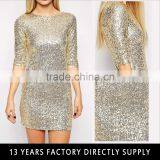 A SOS Mid Sleeve All Over Sequin New Fashion Elegant Christmas Party Dress thumbnail-1