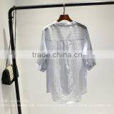 GZY White Linen Fabric for Shirt Long Sleeve Stock Export China 2017 Wholesal Guangzhou Comfortable and Causal Model thumbnail-2