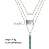 Elegant Turquoise Material Multilevel Silver Necklace thumbnail-4