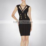Top Quality HL V-neck Black Sequined Bandage Dress Celebrity Elegant Bodycon Dress HL 2015 thumbnail-1