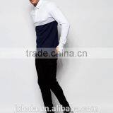 Color Block Long Sleeve 100% Cotton Rugby Polo Shirt, Men Sports Team Wear Custom thumbnail-4