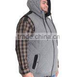 Draw-strings for Hood Adjustment Hoodie Vest Quilted Fleece Construction Sleeveless Vest Hand Pockets With Zipper thumbnail-2