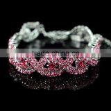 Fashion Wholesale Valentines Gift Zircon Woman Sapphire Diamond Bangle Gold Plating Bracelet thumbnail-6