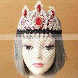 Queen Crown Hair Accessories of Vampire,women Tiara Dance Veil for Bar &party thumbnail-4