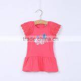 MGOO Popular Cotton Soft Latest Kids Dress Little Girl Crochet Lace Sleeves Pink Pattern Cotton Dress CS008 thumbnail-2