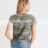 MGOO Wholesale Slim Fit Raw Cut Hems Camo T Shirts Full Digital Print Cutout T Shirt For Women thumbnail-2