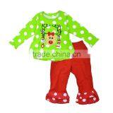 Kids Christmas Outfit Girls Ruffle New Years Clothes Sets Boutique thumbnail-5