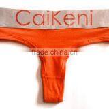 OEM Customized Your Own Brand Logo Design on Elastic Silver Band High Cut G-String Hipster Cotton Lady Boxer Briefs Women Briefs thumbnail-3