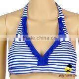 New Printed Blue Striped Nylon Separable Type Teen Girl Bikini Waterproof Swimwear Under Panties thumbnail-3