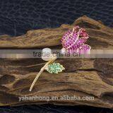 Fashion Micro Natural Pearl Inlay Zircon Gold-plated Corsage thumbnail-5