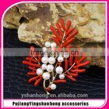 Natural Pearl Inlay Zircon Stone Titanium Steel Drop Snowflake Enamel Glaze Brooch thumbnail-1