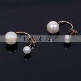 Elegant Lady Pearl Bead Gold Plated Ear Piercing Pin Earrings thumbnail-2