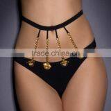 M227 D.Y Fashion 2016 Sexy Black Sretch Metallic Bikini Swimwear thumbnail-2
