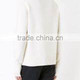 Wholesale Custom Winter/Autumn Cream High Neck Men Woolen Sweater Design thumbnail-3