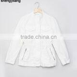 OEM/ODM Women Cotto Baseball Jacket Green Custom Jacket Guangzhou Clothing Manufacturer thumbnail-6