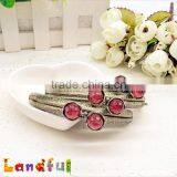 8.5cm Bronze Embossed Pattern Crystal Bead Lotus Metal Purse Clutch Frame thumbnail-6