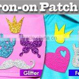 Mini Glitter Iron on PU Patches Heat Press Patches Heat Transfer Patch thumbnail-3