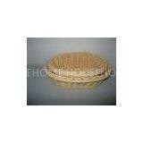 Decorative Biege Rattan Fruit Basket Oval For Vegetable Storage thumbnail-1