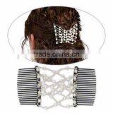 2015 Hot Selling Elastic Wooden Beaded Magic Hair Comb for Promotional Gifts,Korean Style Costume Twins Hair Comb Sets Wholesale thumbnail-2