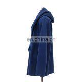Women Cheap Hooded Knitted Fabric Compound Fake Fur Coat thumbnail-3