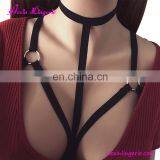 Wholesale Fashion Women Black Elastic Harness Sexy Bralette Bra