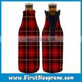 Red Plaid Selected Materials Personalized Beer Coolies thumbnail-1