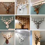European Style Creative Gifts Resin Animal Deer Head Wall Hanging Interior Decoration Crafts Hang thumbnail-5