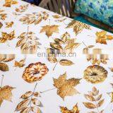 Autumnal Breeze Shimmer Fall Yellow Leaves Damask Printed Fabric Wholesale Tablecloth Table Cloth thumbnail-3