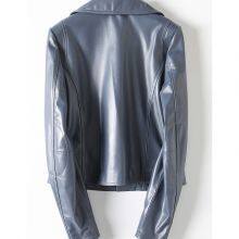 2021NEW FASHION LADIES' GENUINE SHEEPSKIN MOTORCYCLE LEATHER JACKET thumbnail-4