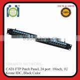 High Quality Cat6 Rj45 FTP Patch Panel 24 Ports Krone LSA Shielded thumbnail-1