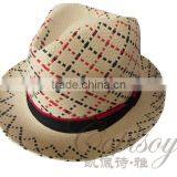 2014 Fashional Paper Checked Pattern Top Caps thumbnail-1